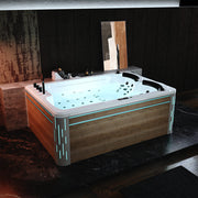 Empava - 75 in. Freestanding Luxury Thermostatic 2-Person Rectangle LED Tub With Right Drain - EMPV-75JT901 - IMG3