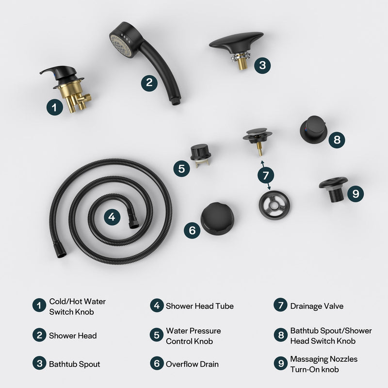Empava - Bathtub Faucet Fixtures For EMPV-59JT319LED Corner Tub (Bronze) - ACC-319ORB - IMG6
