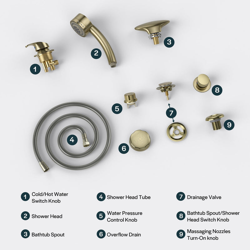 Empava - Bathtub Faucet Fixtures For EMPV-59JT319LED Corner Tub (Bronze) - ACC-319ORB - IMG24