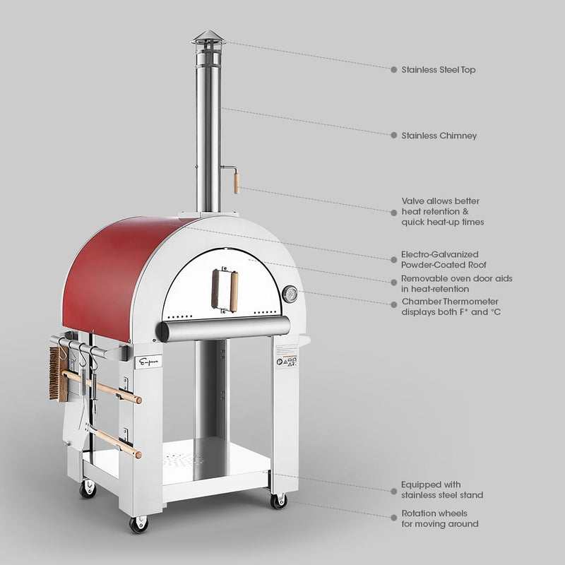 Empava - Outdoor Wood Fired Pizza Oven With Side Table - EMPV-PG05 - IMG6