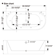 Empava - 67" Freestanding Hydro Massage Whirlpool Bathtub with Center Drain - EMPV-67AIS07 - IMG11
