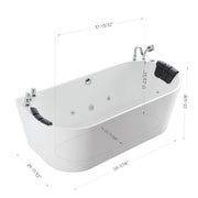 Empava - 59" Freestanding Hydro Massage Whirlpool Bathtub with Center Drain - EMPV-59AIS06 - IMG11
