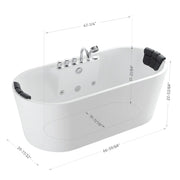 Empava - 67" Freestanding Oval Whirlpool Bathtub with Center Drain - EMPV-67AIS01 - IMG11