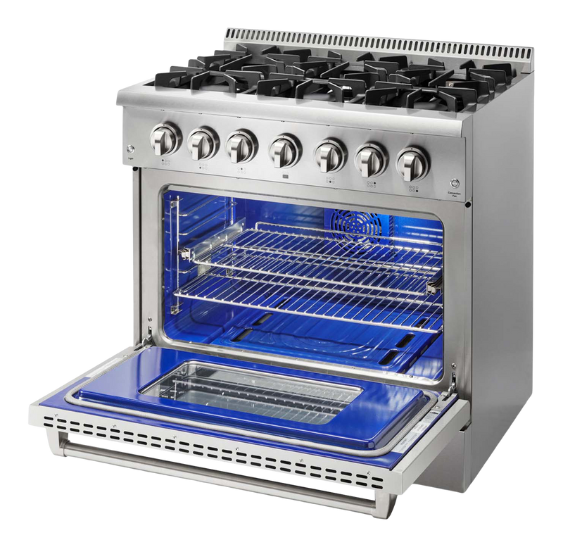 THOR Kitchen - 36-inch Professional Dual Fuel Liquid Propane Range - HRD3606ULP - IMG3