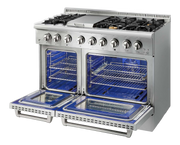 THOR Kitchen - 48-inch Professional Dual Fuel Liquid Propane Range in Stainless Steel - HRD4803ULP - IMG3