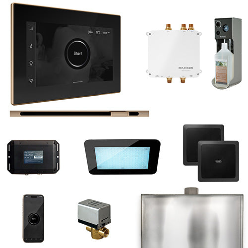 Mr. Steam - Bliss Linear Control Pkg BLISS LINEAR PKG (Polished Gold / Black) - BLS1-BKLPG - IMG9
