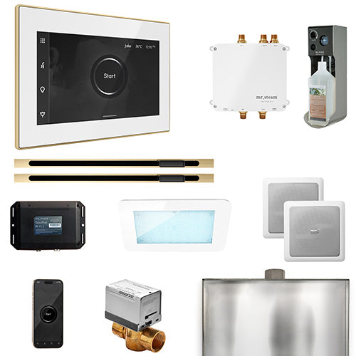 Mr. Steam - Bliss Max Linear Control Pkg BLISS MAX LINEAR PKG (Polished Brass / White) - BLS1-WHXLPB - IMG21