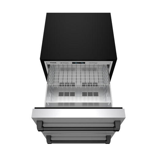 THOR Kitchen - Gordon Ramsay Series 24" Undercounter Built-In or Freestanding Drawer Refrigerator Stainless Steel/Black - RF24U-BLK - IMG2