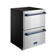 THOR Kitchen - Gordon Ramsay Series 24" Undercounter Built-In or Freestanding Drawer Refrigerator Stainless Steel/Blue - RF24U-BLU - IMG2