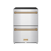 THOR Kitchen - Gordon Ramsay Series 24″ Undercounter Built-In / Freestanding Drawer Freezer Stainless Steel/Bronze - RZ24U-BRZ - IMG1