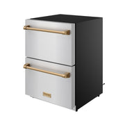 THOR Kitchen - Gordon Ramsay Series 24″ Undercounter Built-In / Freestanding Drawer Freezer Stainless Steel/Bronze - RZ24U-BRZ - IMG4