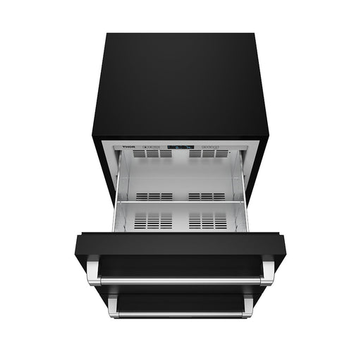 THOR Kitchen - Gordon Ramsay Series 24" Undercounter Built-In or Freestanding Drawer Refrigerator Black/Stainless Steel - RF24UB-SS - IMG2