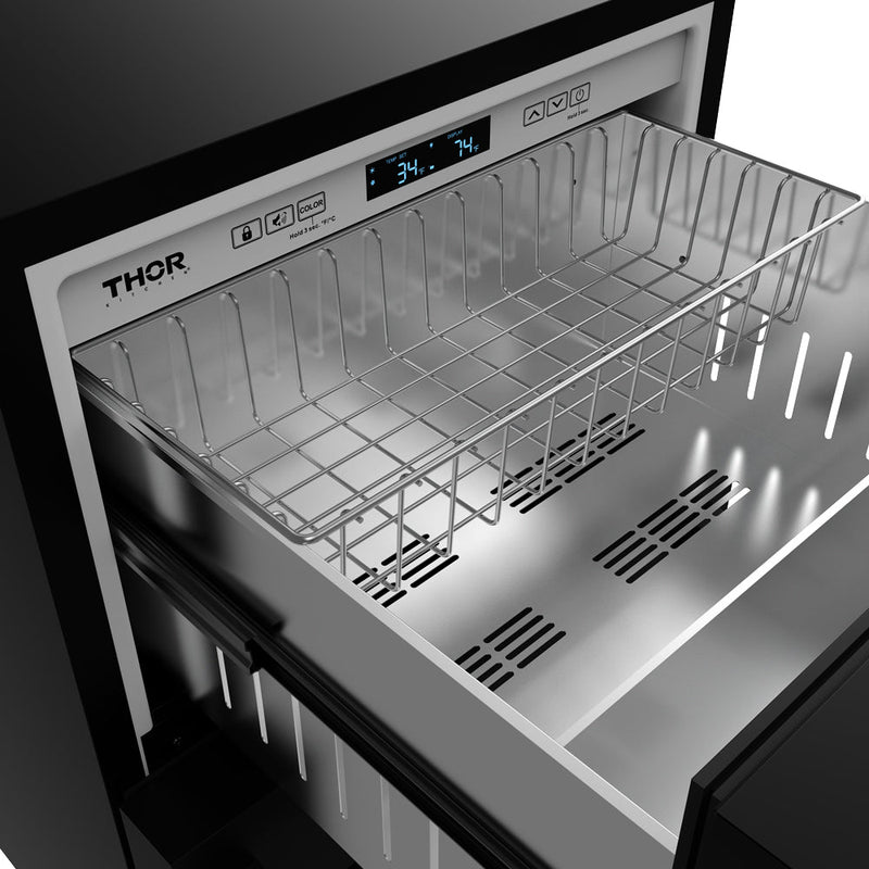 THOR Kitchen - Gordon Ramsay Series 24" Undercounter Built-In or Freestanding Drawer Refrigerator Black - RF24UB - IMG7