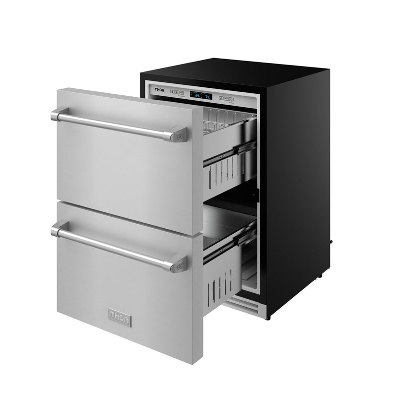 THOR Kitchen - Gordon Ramsay Series 24" Undercounter Built-In or Freestanding Drawer Refrigerator Stainless Steel - RF24U - IMG8