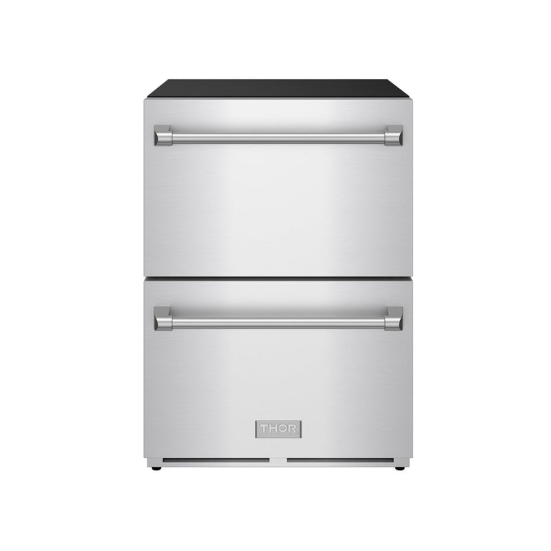 THOR Kitchen - Gordon Ramsay Series 24" Undercounter Built-In or Freestanding Drawer Refrigerator Stainless Steel - RF24U - IMG1