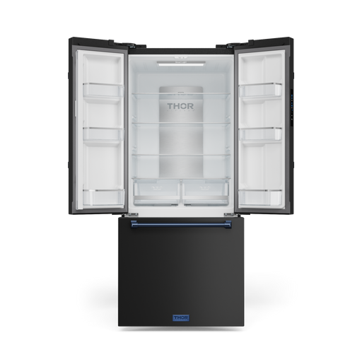 THOR Kitchen - 30-inch Gordon Ramsay Series 17.5 cu ft French Door Counter Depth Refrigerator with Ice Maker in Black/Navy Blue - RF3017FFD00-BLU - IMG2