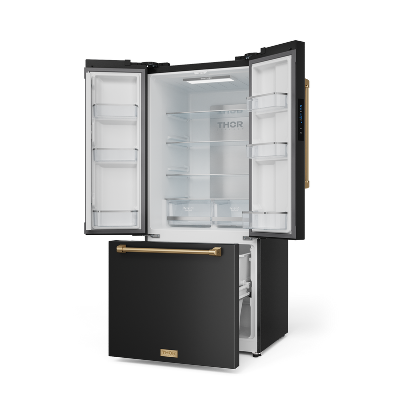 THOR Kitchen - 30-inch Gordon Ramsay Series 17.5 cu ft French Door Counter Depth Refrigerator with Ice Maker in Black/Bronze - RF3017FFD00-BRZ - IMG3