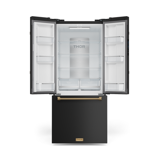 THOR Kitchen - 30-inch Gordon Ramsay Series 17.5 cu ft French Door Counter Depth Refrigerator with Ice Maker in Black/Bronze - RF3017FFD00-BRZ - IMG2