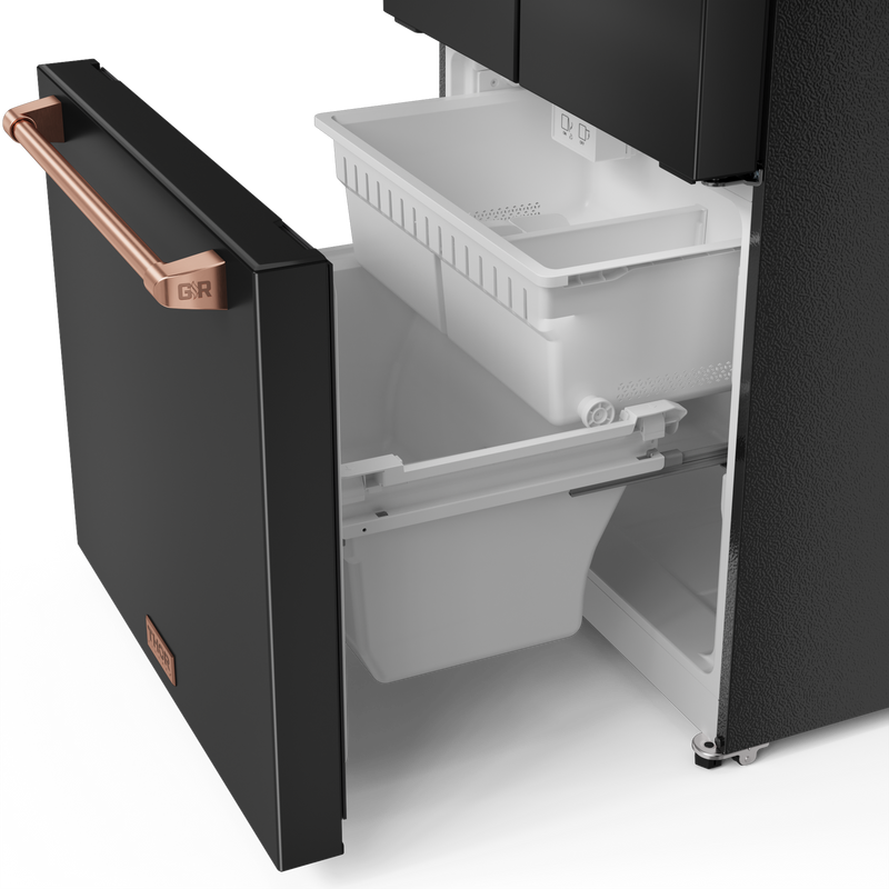 THOR Kitchen - 30-inch Gordon Ramsay Series 17.5 cu ft French Door Counter Depth Refrigerator with Ice Maker in Black/Rose Gold - RF3017FFD00-RSG - IMG5