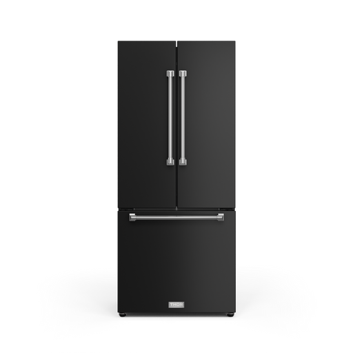 THOR Kitchen - 30-inch Gordon Ramsay Series 17.5 cu ft French Door Counter Depth Refrigerator with Ice Maker in Black/Stainless Steel - RF3017FFD00-SS - IMG1