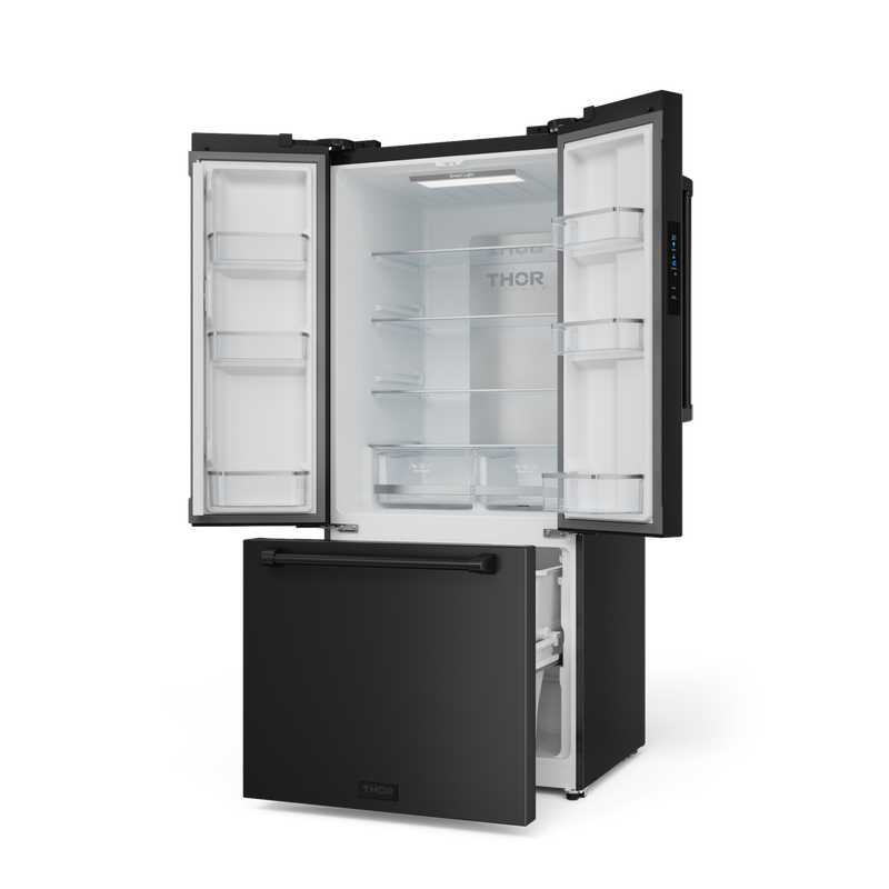 THOR Kitchen - 30-inch Gordon Ramsay Series 17.5 cu ft French Door Counter Depth Refrigerator with Ice Maker in Black - RF3017FFD00 - IMG3