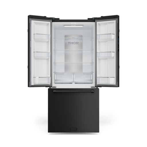 THOR Kitchen - 30-inch Gordon Ramsay Series 17.5 cu ft French Door Counter Depth Refrigerator with Ice Maker in Black - RF3017FFD00 - IMG2