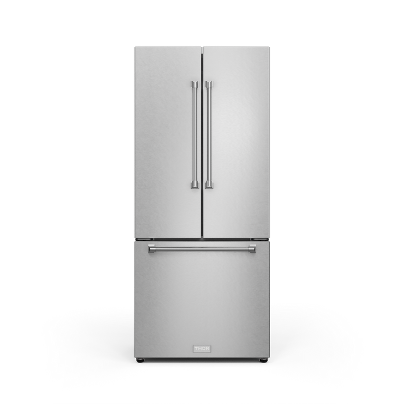 THOR Kitchen - 30-inch Gordon Ramsay Series 17.5 cu ft French Door Counter Depth Refrigerator with Ice Maker in Stainless Steel - RF3017FFD99 - IMG1