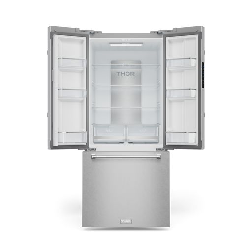 THOR Kitchen - 30-inch Gordon Ramsay Series 17.5 cu ft French Door Counter Depth Refrigerator with Ice Maker in Stainless Steel - RF3017FFD99 - IMG2