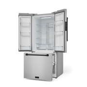 THOR Kitchen - 30-inch Gordon Ramsay Series 17.5 cu ft French Door Counter Depth Refrigerator with Ice Maker in Stainless Steel/Black - RF3017FFD99-BLK - IMG3