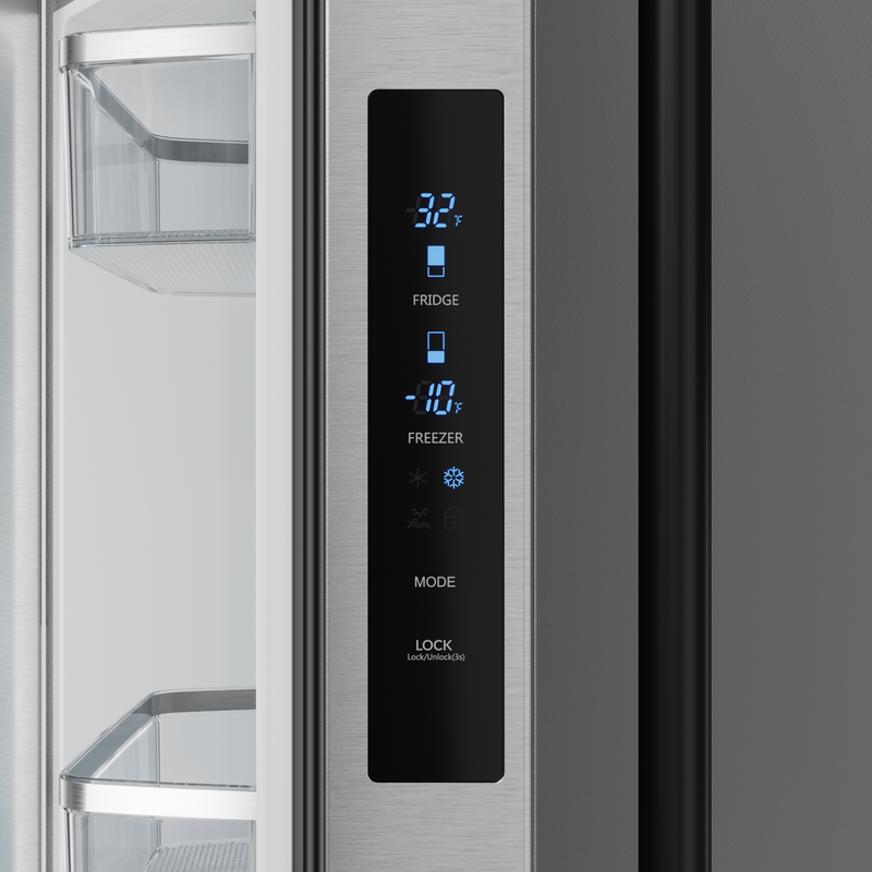 THOR Kitchen - 30-inch Gordon Ramsay Series 17.5 cu ft French Door Counter Depth Refrigerator with Ice Maker in Stainless Steel/Black - RF3017FFD99-BLK - IMG7