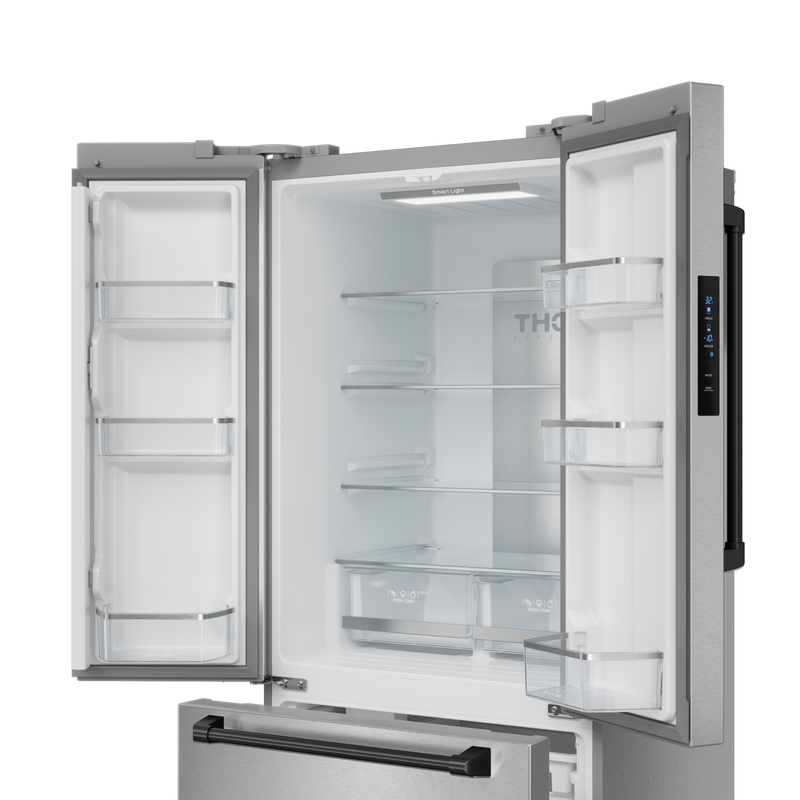 THOR Kitchen - 30-inch Gordon Ramsay Series 17.5 cu ft French Door Counter Depth Refrigerator with Ice Maker in Stainless Steel/Black - RF3017FFD99-BLK - IMG4