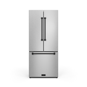 THOR Kitchen - 30-inch Gordon Ramsay Series 17.5 cu ft French Door Counter Depth Refrigerator with Ice Maker in Stainless Steel/Black - RF3017FFD99-BLK - IMG1