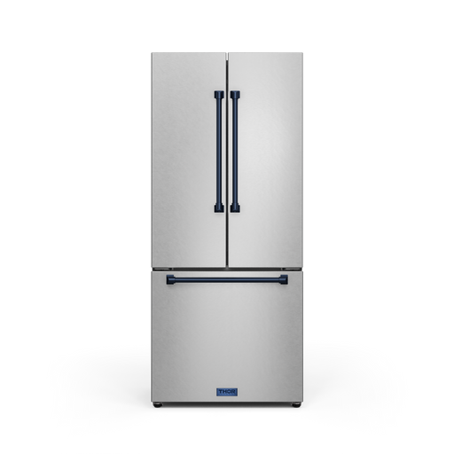 THOR Kitchen - 30-inch Gordon Ramsay Series 17.5 cu ft French Door Counter Depth Refrigerator with Ice Maker in Stainless Steel/Navy Blue - RF3017FFD99-BLU - IMG1