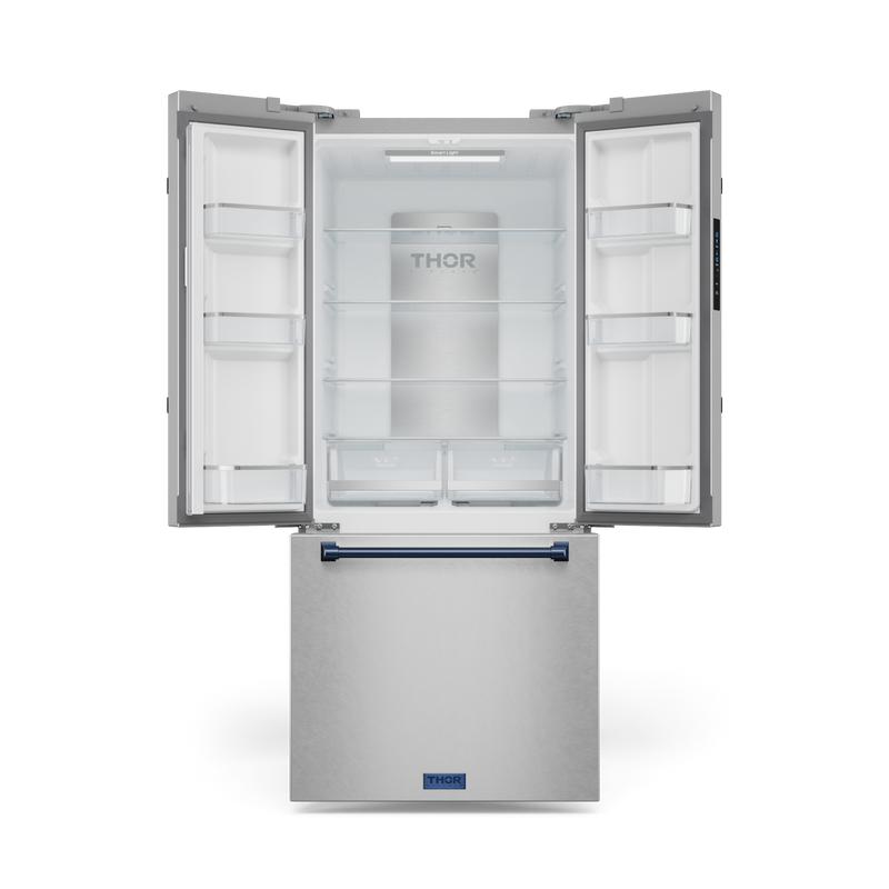 THOR Kitchen - 30-inch Gordon Ramsay Series 17.5 cu ft French Door Counter Depth Refrigerator with Ice Maker in Stainless Steel/Navy Blue - RF3017FFD99-BLU - IMG2