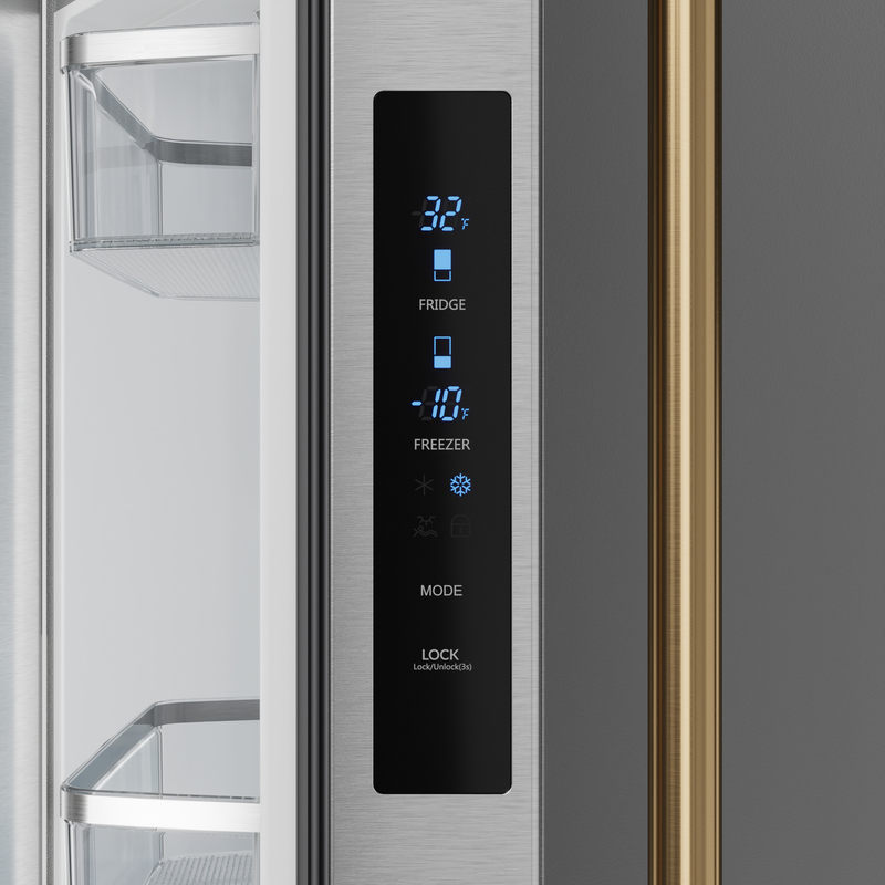 THOR Kitchen - 30-inch Gordon Ramsay Series 17.5 cu ft French Door Counter Depth Refrigerator with Ice Maker in Stainless Steel/Bronze - RF3017FFD99-BRZ - IMG7