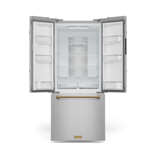 THOR Kitchen - 30-inch Gordon Ramsay Series 17.5 cu ft French Door Counter Depth Refrigerator with Ice Maker in Stainless Steel/Bronze - RF3017FFD99-BRZ - IMG2
