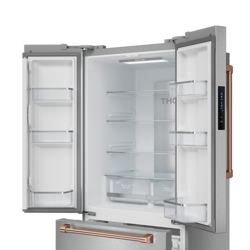 THOR Kitchen - 30-inch Gordon Ramsay Series 17.5 cu ft French Door Counter Depth Refrigerator with Ice Maker in Stainless Steel/Rose Gold - RF3017FFD99-RSG - IMG4