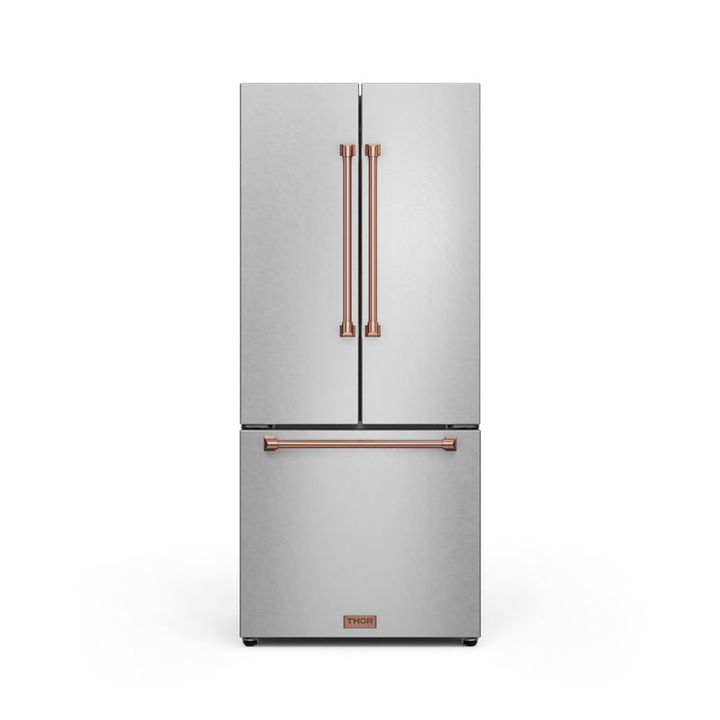THOR Kitchen - 30-inch Gordon Ramsay Series 17.5 cu ft French Door Counter Depth Refrigerator with Ice Maker in Stainless Steel/Rose Gold - RF3017FFD99-RSG - IMG1