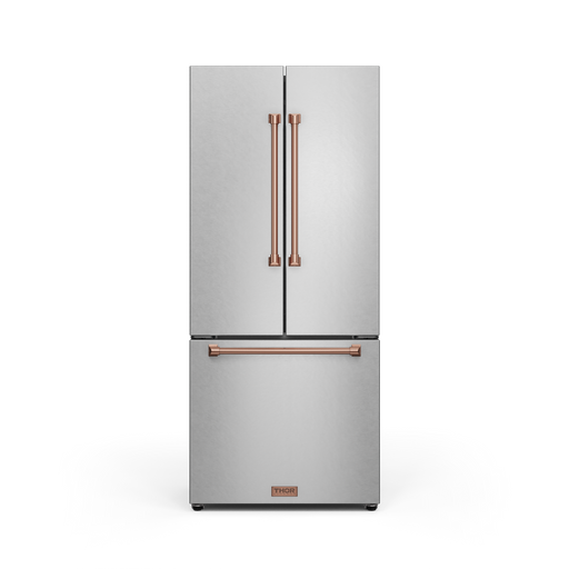 THOR Kitchen - 30-inch Gordon Ramsay Series 17.5 cu ft French Door Counter Depth Refrigerator with Ice Maker in Stainless Steel/Rose Gold - RF3017FFD99-RSG - IMG1