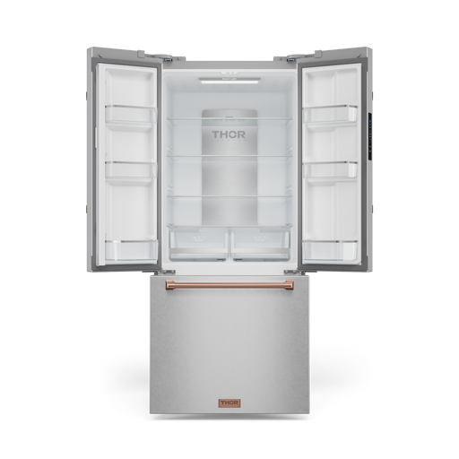 THOR Kitchen - 30-inch Gordon Ramsay Series 17.5 cu ft French Door Counter Depth Refrigerator with Ice Maker in Stainless Steel/Rose Gold - RF3017FFD99-RSG - IMG2