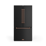 THOR Kitchen - 36-inch Gordon Ramsay Series 20.3 cu ft French Door Counter Depth Refrigerator with Ice Maker in Black/Rose Gold - RF3621CTD00-RSG - IMG1