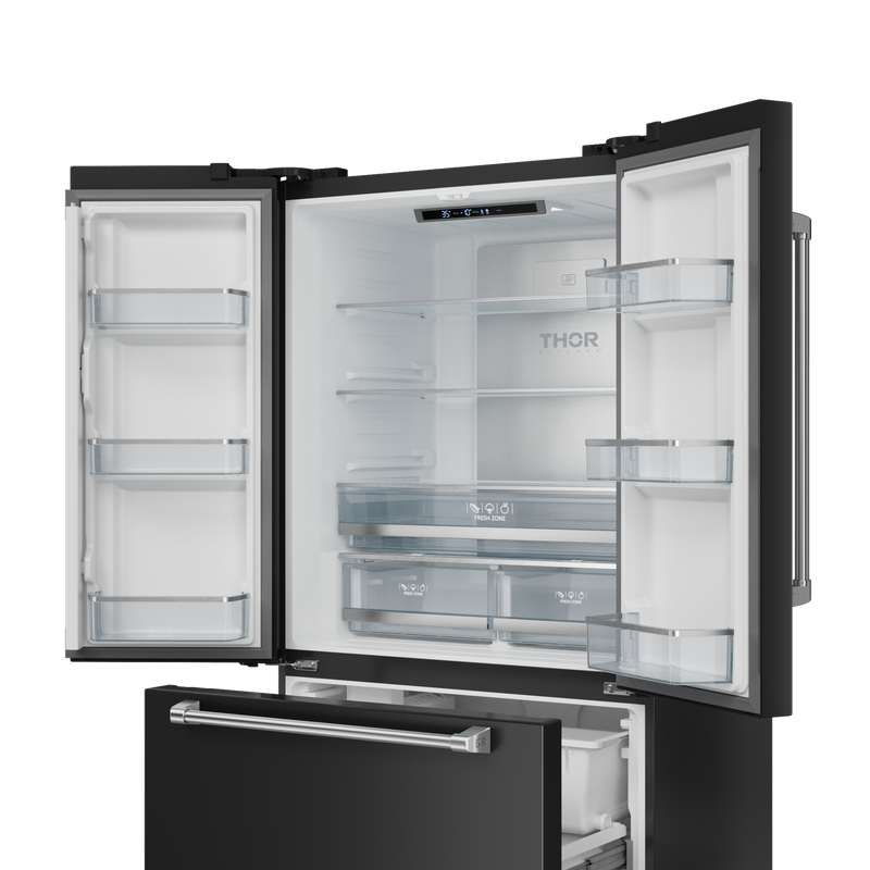 THOR Kitchen - 36-inch Gordon Ramsay Series 20.3 cu ft French Door Counter Depth Refrigerator with Ice Maker in Black/Stainless Steel - RF3621CTD00-SS - IMG4