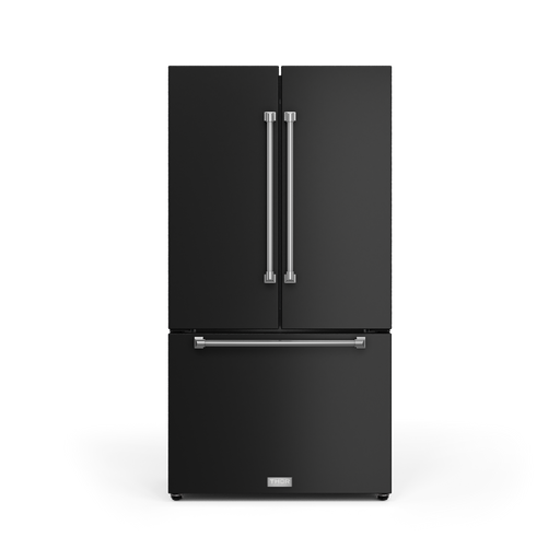THOR Kitchen - 36-inch Gordon Ramsay Series 20.3 cu ft French Door Counter Depth Refrigerator with Ice Maker in Black/Stainless Steel - RF3621CTD00-SS - IMG1