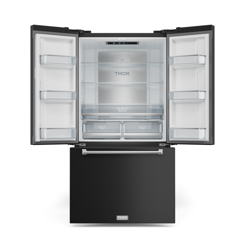 THOR Kitchen - 36-inch Gordon Ramsay Series 20.3 cu ft French Door Counter Depth Refrigerator with Ice Maker in Black/Stainless Steel - RF3621CTD00-SS - IMG2