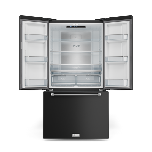 THOR Kitchen - 36-inch Gordon Ramsay Series 20.3 cu ft French Door Counter Depth Refrigerator with Ice Maker in Black/Stainless Steel - RF3621CTD00-SS - IMG2