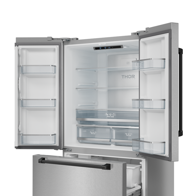 THOR Kitchen - 36-inch Gordon Ramsay Series 20.3 cu ft French Door Counter Depth Refrigerator with Ice Maker in Stainless Steel/Black - RF3621CTD99-BLK - IMG4
