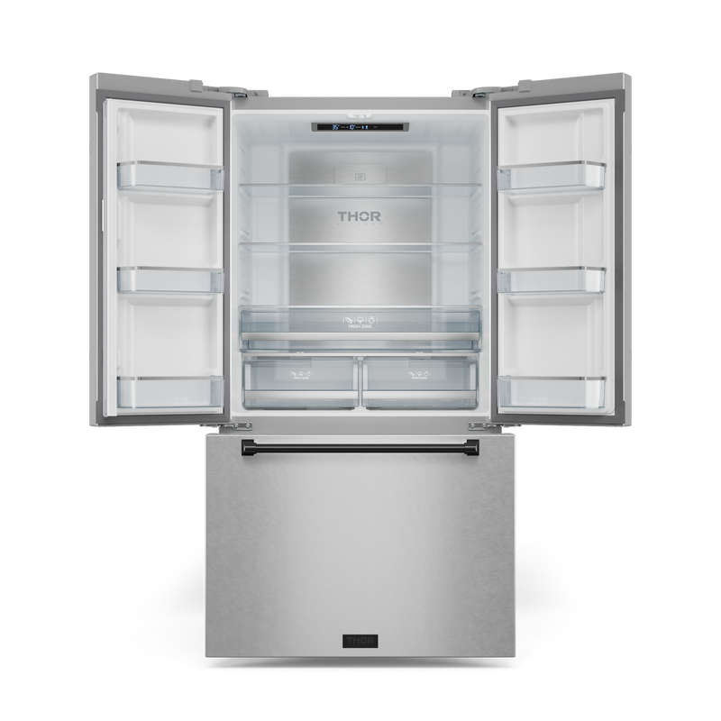 THOR Kitchen - 36-inch Gordon Ramsay Series 20.3 cu ft French Door Counter Depth Refrigerator with Ice Maker in Stainless Steel/Black - RF3621CTD99-BLK - IMG2