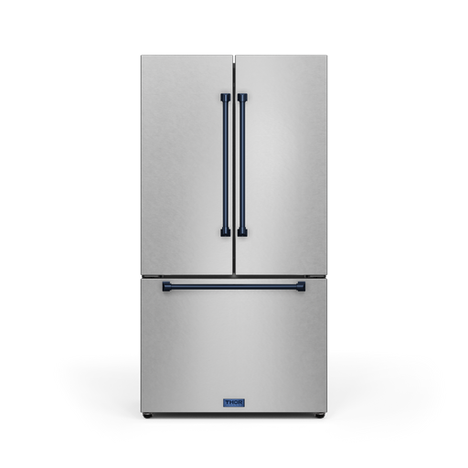 THOR Kitchen - 36-inch Gordon Ramsay Series 20.3 cu ft French Door Counter Depth Refrigerator with Ice Maker in Stainless Steel/Navy Blue - RF3621CTD99-BLU - IMG1