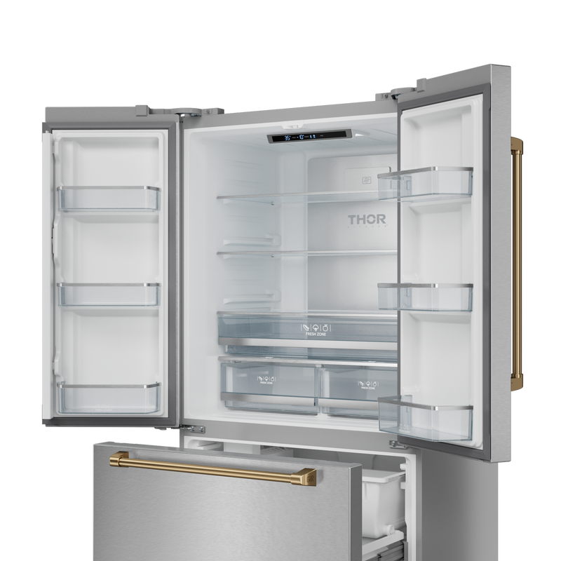 THOR Kitchen - 36-inch Gordon Ramsay Series 20.3 cu ft French Door Counter Depth Refrigerator with Ice Maker in Stainless Steel/Bronze - RF3621CTD99-BRZ - IMG4