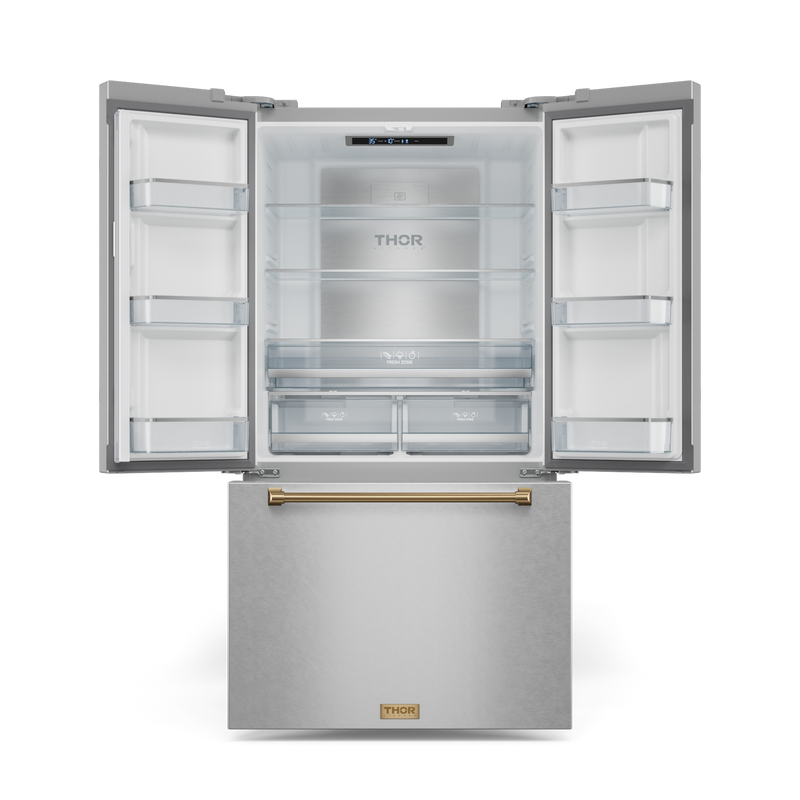 THOR Kitchen - 36-inch Gordon Ramsay Series 20.3 cu ft French Door Counter Depth Refrigerator with Ice Maker in Stainless Steel/Bronze - RF3621CTD99-BRZ - IMG2